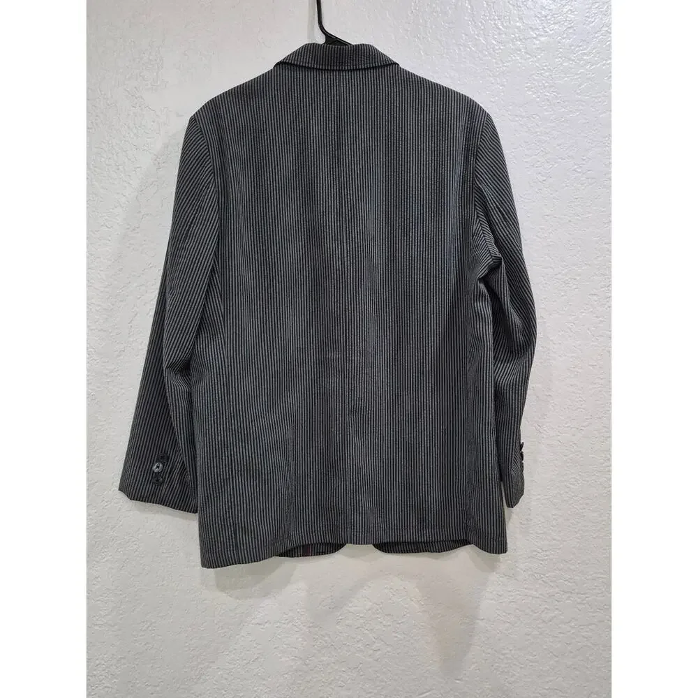 University of Cambridge Men's Gray Pinstripe Blazer Sport Coat Ultralight 40R L